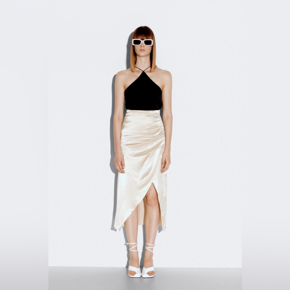 NWT Zara midi satin skirt